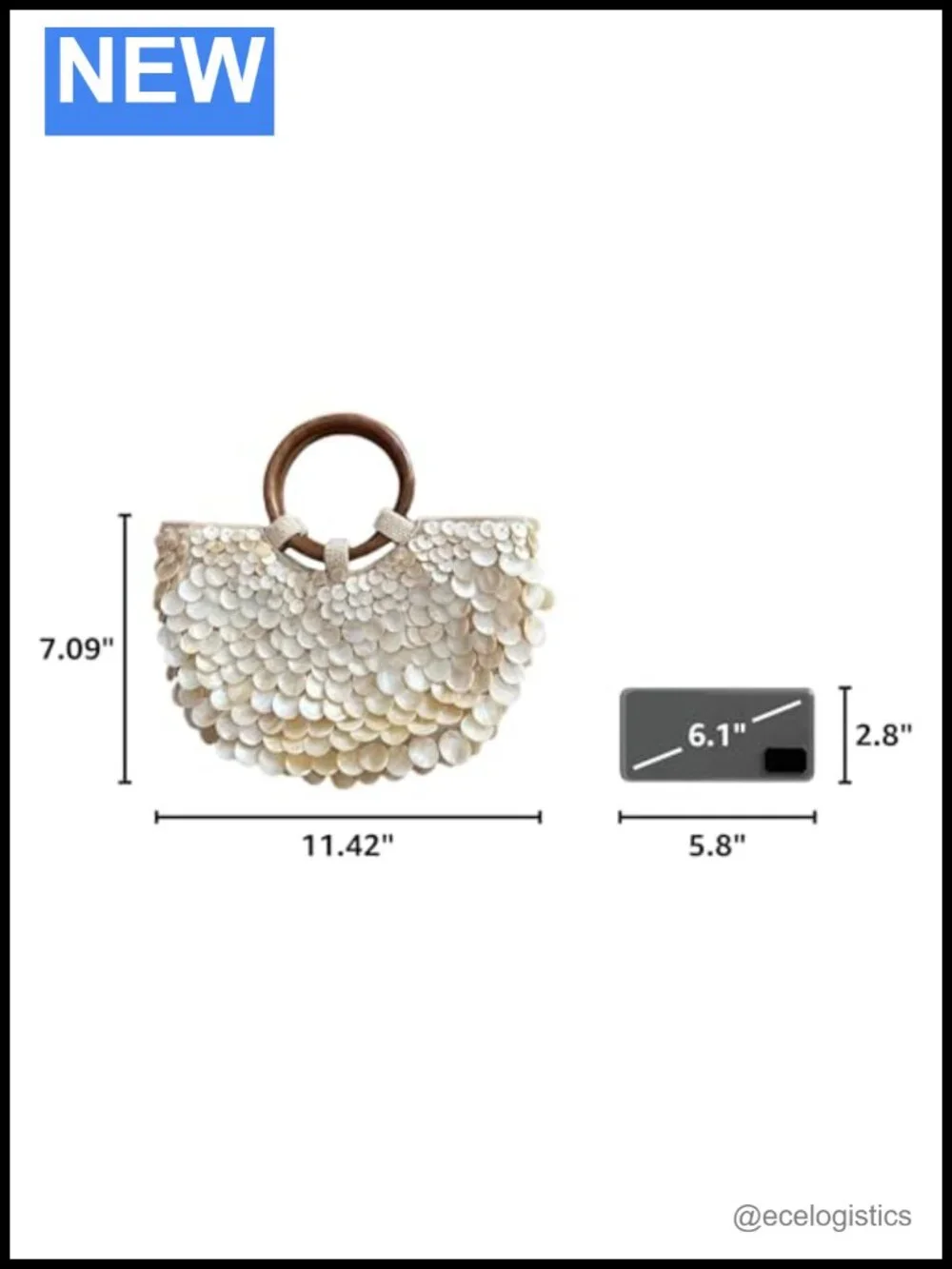 Handmade Shell Beaded Clutch Purse for Women Luxury Top Handle Bag Beach